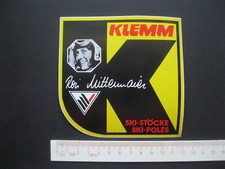 KLEMM SKI-STÖCKE Rosi Mittermaier SKI-POLES Sticker Aufkleber Werbung Reklame