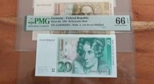 Germany Federal Republic 20 Deutsche Mark PMG 66 UNC FÜR SAMMLER *Extrem Selten