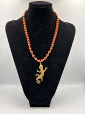 Vintage Braune Perlenkette mit