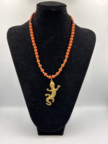Vintage braune perlenkette - vintage, mit