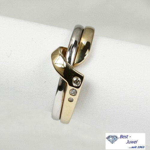 Ring 585 gelb und weißgold - ring, in