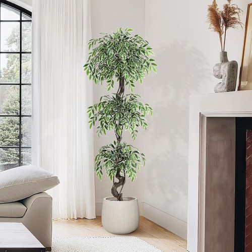 Geflochtene kunstpflanze ficus - kunstpflanze,
