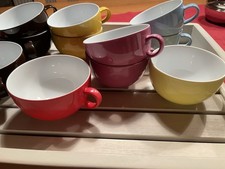 TCM Tchibo  - Kaffeetasse  gelb blau rot braun dunkellila