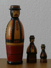 Russische Matroschka. 3 Holzpuppen. USSR-Matrjoshka. Babuschka. RARITÄT!Gemarkt!