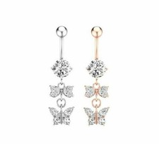 Schmetterling Bauchnabel Piercing Gebogener Stab Zirkon Nabel Top Qualität.