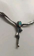 Art Deco Collier Halskette Feueropal voll Opal Silber 925 antik Kette 1910 1920