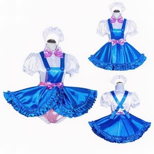 Girl Maid Blue&White Satin