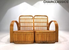 Paul Frankl Design Rattan Zweisitzer Sofa, 1940