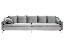 4-Sitzer Sofa Samt grau mit