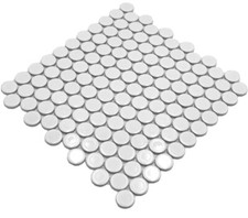 Mosaik weiss Knopfmosaik Rundoptik Keramik glänzend Rund Wand Boden WB10-0102GR