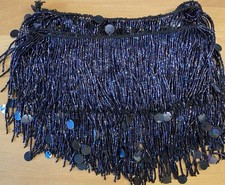 Perlfransen blau-lila irisierend – 100 cm x 11 cm & 100 cm x 21 cm – unbenutzt