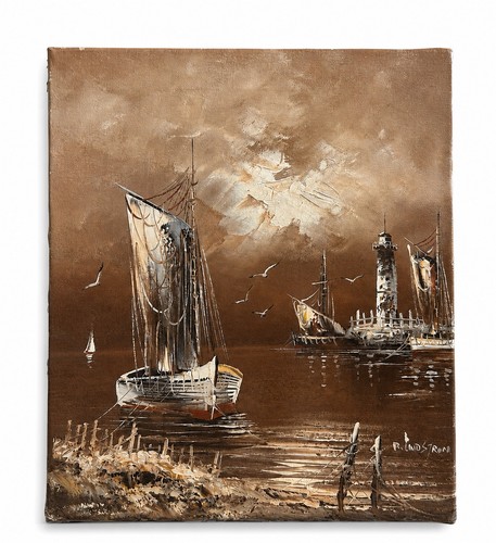 Maritime meereslandschaft öl - meereslandschaft,