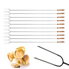 Grillspieß Lagerfeuer 100cm extra lang 10 Stück im Set Wurst Spieß Feuerschale