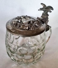 Antiker Glas Bierkrug mit