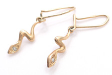 Ohrringe 585 GOLD 14 Karat Rotgold ohrhänger earrings Kreolen schlange G2893/25