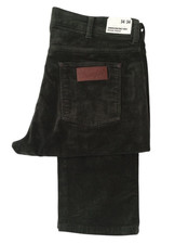 Herren Wrangler Greensboro Regular Tapered Cord / Cord Hose Zip Fly - Forest