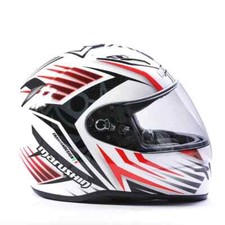 Motorradhelm Marushin RS3  weiß-ro-sw Gr. M