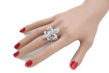 Damen Silber Metall Ring
