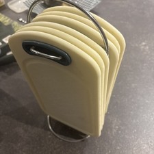 6 Stück Frühstücksbrettchen Inkl. Metall Halter Brettchen Kunststoff Brett