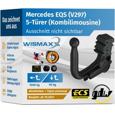 ANHÄNGERKUPPLUNG für Mercedes EQS ab 21 vert. abnehmbar GDW +13pol E-Satz ABE