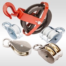 Seilrolle Umlenkrolle Blockseilrolle Flaschenzug Drahtseil Seilblock mit Haken