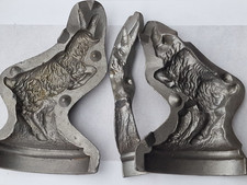 antik Metall Guss Konditor- Zuckerform Ziege Ziegenbock Form Schokoladenform alt