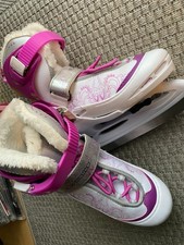 weiß rosa Mädchen Schlittschuhe Gr. 31 - 35  Größenverstellbar