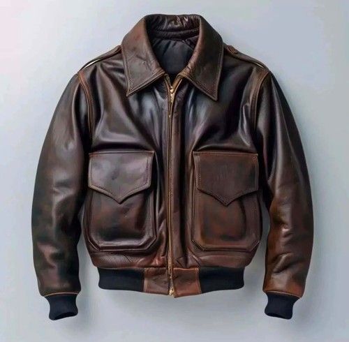 Herren echt leder bomberjacke - leder,