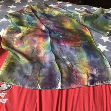 Damenschal Seidenmalerei Handarbeit  1,50m x 42 cm