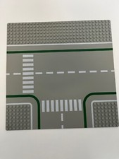 Lego Grundplatte Baseplate 2360p01, 32 x 32 Straßenkreuzung altgrau light grey