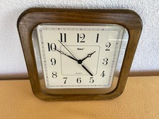 Wanduhr Wohnzimmeruhr Uhr Marke "Mebus" Quartz - Echtholz Eiche - 80er Jahre TOP