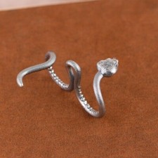 I05 Doppelfinger Ring Schlange Sterling Silber 925 verstellbar