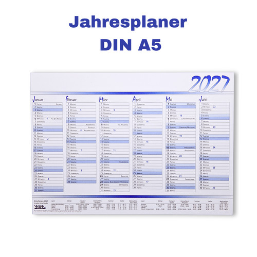 Jahresplaner 2027 kalender - jahresplaner, a5