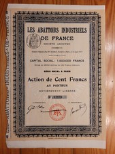 F: Les Abattoirs Industriels de France, Paris, 1912, 100 Francs, SCHLACHTHÖFE*