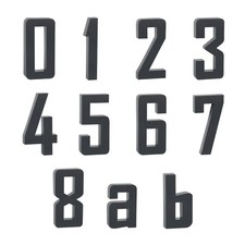 3D Hausnummer Edelstahl V2A H20cm New-Design anthrazit 0 1 2 3 4 5 6 7 8 9 a b c