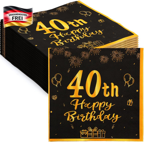 Servietten geburtstag set 40er - geburtstag,