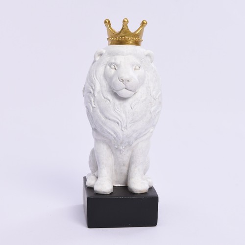 Löwe figur mit krone weiß - löwe,