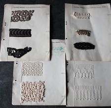 4 Muster-Blätter, Posamenten, Borten, TEXTILE ARGUS Paris, um 1938