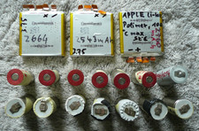 Akkuzellen - Konvolut - runde sind nickel - flache sind Li-po - funktionieren