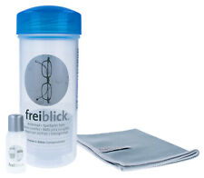 freiblick Brillenbad SET mit Tuch | Schüttelbad zur Brillenreinigung in Blau NEU