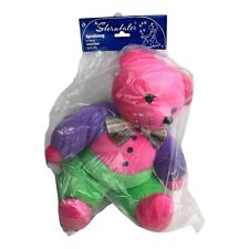 Sterntaler Teddy Bär XXL 40 cm Kuscheltier rosa grün lila Rassel VINTAGE