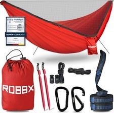 ROBBX® Hängematte Outdoor mit Moskitonetz für 2 Personen | 300kg Traglast