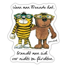 Janosch Tiger Und Bär Wenn Man Freunde Hat Aufkleber Sticker, max. 10 x 10 cm