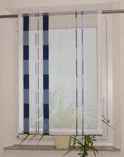 Scheibengardine Bistro Vorhang modern blau weiß Streifen  Muster Gardine