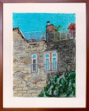 52x41 Pastel Drawing Gay Area BERLIN Original Signed Pastell Pastellzeichnung