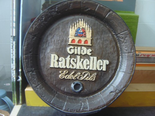 Brauerei werbeschild fassboden - brauerei,