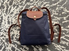 Longchamp Damen Le Pliage Rucksack Backpack Canvas Marine Navy Dunkelblau