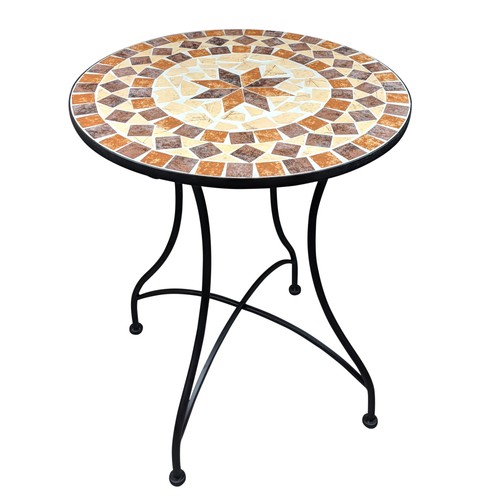 Mosaik gartentisch rund 60cm - mosaik,