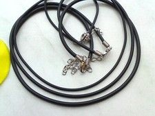 Kautschuk Kette Collier 2mm/2,5mm/3mm rund Halsband 42-46cm Halskette Schwarz