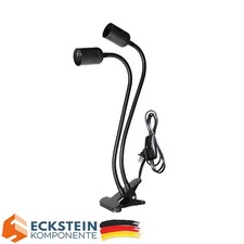 Doppelkopf E27 Klemmleuchte Clip Lampe Lampenhalter 360° Verstellbarer 400MM